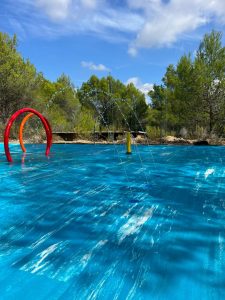Image of aquatic flooring in blue colors